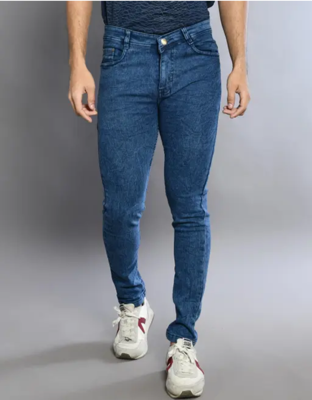 Men's Sky Blue Slim Fit Stretchable Denim Jeans – Clean Look Casual Wear